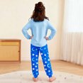 thumbnail image 6 of Cethrio Girls 2 Piece Pajama Sets, Crew Neck Long Sleeve Printed Girls' Sleepwear Loungewear Blue Size 7-8, 6 of 8