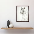 thumbnail image 2 of White Tiger Line Drawing Polygon Stripes Pattern Art Print Framed Poster Wall Decor 12x16 inch, 2 of 5
