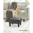 thumbnail image 4 of Foot Stool Ottoman with Legs - Linen-Look Fabric Seat, 330 lb Capacity, Hidden Storage, for Living Room/Bedroom, Dark Gray, 4 of 6