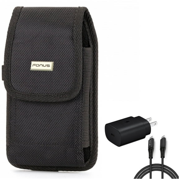 Swivel Case Belt Clip w PD Type-C 25W Fast Home Charger for Samsung Galaxy A73 5G,A53 5G,A33 5G Phones - Holster Rugged Cover Pouch, 6ft USB-C Cable Quick Power Adapter
