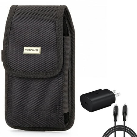 Case Belt Clip & 25W Fast Home Charger for Samsung Galaxy S24 Ultra/Plus - Swivel Holster Rugged Cover, PD Type-C 6ft USB-C Cable Quick Power for Galaxy S24 Ultra/Plus