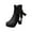 Black, variant on Tejiojio Waterproof Boots for Women, Fall Winter Lace Bow Tassel Beaded Lorita Thick Heels Women's Short Boots