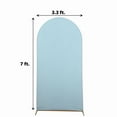 thumbnail image 4 of BalsaCircle 7 ft Dusty Blue Fitted Matte Spandex Round Top Wedding Arch Backdrop Stand Cover Party Events Decorations, 4 of 8