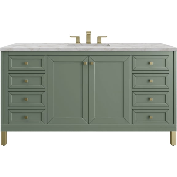 James Martin Vanities 503-V60S-SC-3VSL Chicago 60" Free Standing Single Basin Vanity Set -