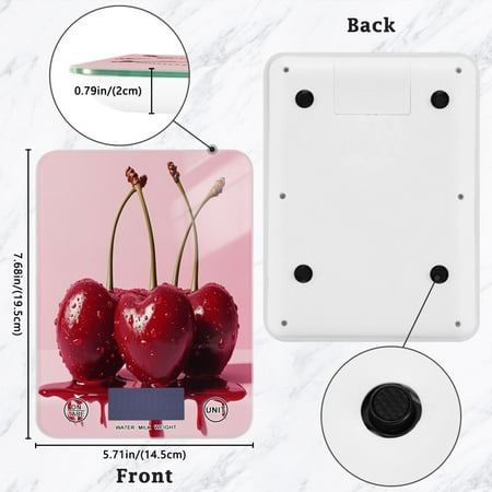 

BZSMCE Digital Food Scale Kitchen Scales Creatively Cherry Romance Pattern Baking Cooking Keto and Meal Prep with LCD Display