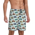 thumbnail image 2 of Rateoe Hand drawn tractors Print Men's Lounge Shorts – Soft & Breathable Pajama Bottoms with Pockets, Elastic Waistband, Lightweight Sleepwear for Nightwear & Loungewear-Large, 2 of 6