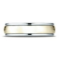 thumbnail image 2 of Benchmark� 14 kt Two Tone Goldd 6mm Comfort-fit High Polished Carved Design Wedding Band Ring, 2 of 7
