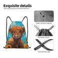 thumbnail image 4 of Fotbe Cute Cow Sunflowers Art Bolsa Mochila con Cordón Estampada, Bolsa de Gimnasio Deportiva, Bolsa Cinch, Bolsa con Cordón para Hombres y Mujeres-Medium, 4 of 6