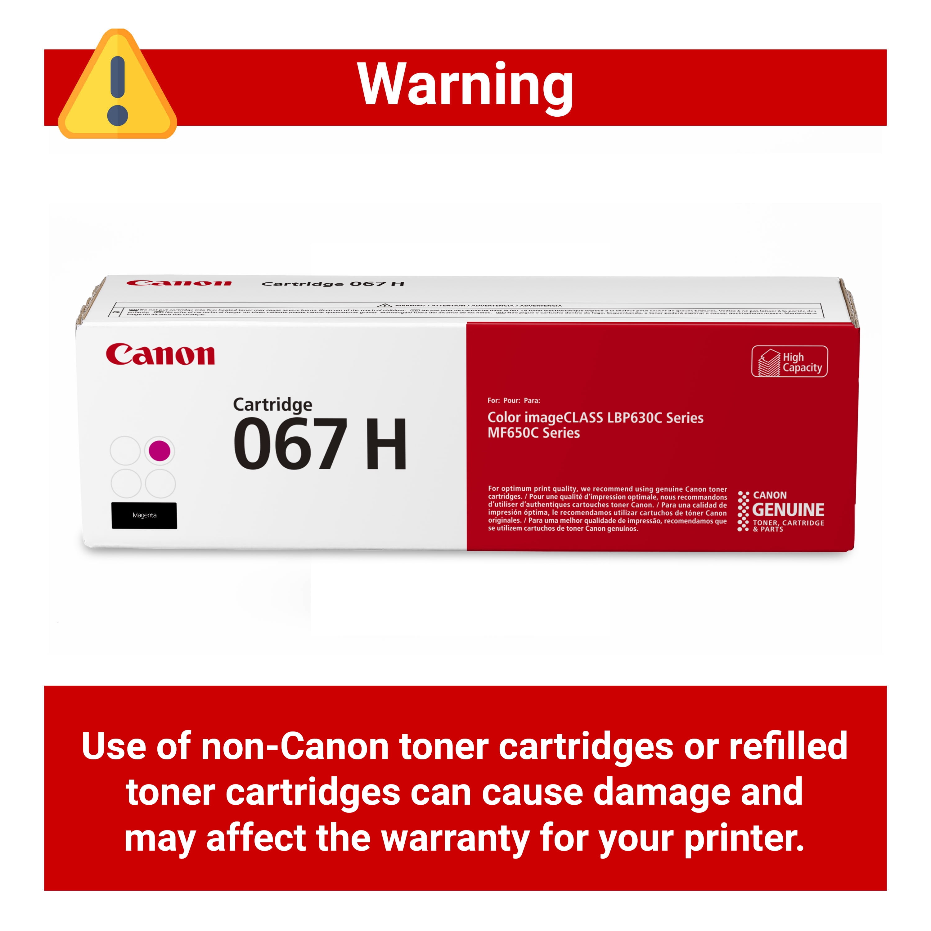 Canon Toner Cartridge 067 H Magenta for Laser Printer Ink, High