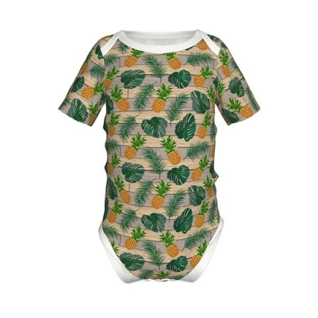 

Junzan Pineapples Palm Leaves Print Short-Sleeve Baby Climbing Clothes Bodysuits for Infant One-Piece for Baby Boys & Girls Baby Clothes Baby Romper with Snap Closure-6 Months