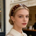 thumbnail image 4 of UNLLLL Vintage Tortoiseshell Acetate Headband, Wide Hairband for Women, Classic Elegant Hair Accessory, Non Slip Flexible Resin Material, for Daily Wear and Styling (Coffee), 4 of 6