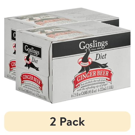 (2 pack) Goslings Diet Stormy Ginger Beer Cocktail Mixer, 6-12 fl. oz Cans