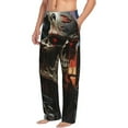 thumbnail image 6 of Sigee Cyberpunk Skull American Flag print Men's Pajama Pants Lounge Sleep Bottoms with Elastic Waistband and Pockets-Small, 6 of 6