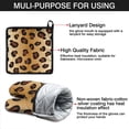 thumbnail image 7 of Gold and Brown Of Leopard Print Kitchen Oven Mitt and Pot Holder Sets 2 Pcs for Baking, Cooking and Grilling, Heat Resistant Up To 392 °F, 7 of 7