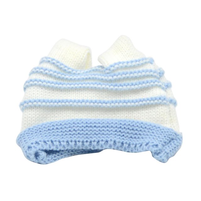 Ropa de invierno con Gorro de punto Zulema Gorro de rayas en miniatura para Muñeca 18 pulgadas Azul claro