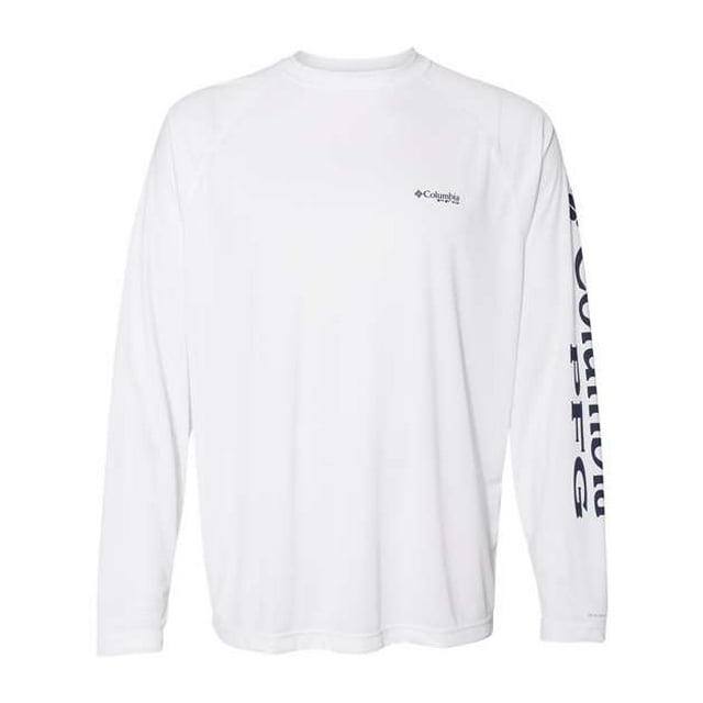 Columbia Terminal Tackle - Camiseta de manga larga para hombre, color blanco/logotipo Nightshade, extragrande Columbia 138826