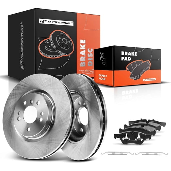 A-Premium 12.99 inch(330 mm) Front Vented Disc Brake Rotors   Ceramic Pads Kit Compatible with Select Mercedes-Benz Models - W164 ML320/ML350/ML450/ML500/ML550, W251 R320/R350/R500, 6-PC Set