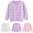 thumbnail image 7 of Zwiiyzr 2025 Baby Girl and Toddler Long Sleeve Thin Cardigan Kids Knitted Solid Color Button Up Shrug Cardigan Sweater 18Months-6Years Purple, 7 of 7