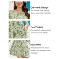 thumbnail image 4 of Chiclily Women's Summer Dresses Casual T Shirt Dresses Green Roses Large Short Sleeve Flowy Beach Sundress with Pockets, 4 of 9