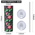 thumbnail image 3 of Pioneer Flower Floral Print Pattern 20oz Skinny Tumbler with Straw & Lid, Double Wall Vacuum Insulated Cup, Leak-Proof, Cup Holder Friendly, Hot 6H Cold 12H, 3 of 6