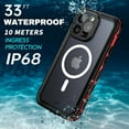 thumbnail image 2 of JiaheCover iPhone 15 Pro Max Case,IP68 Waterproof Shockproof Built-in Screen Portector Full Body Magnetic Mag Safe Case Hybrid PC Transparent Back Cover for iPhone 15 Pro Max, Red, 2 of 9