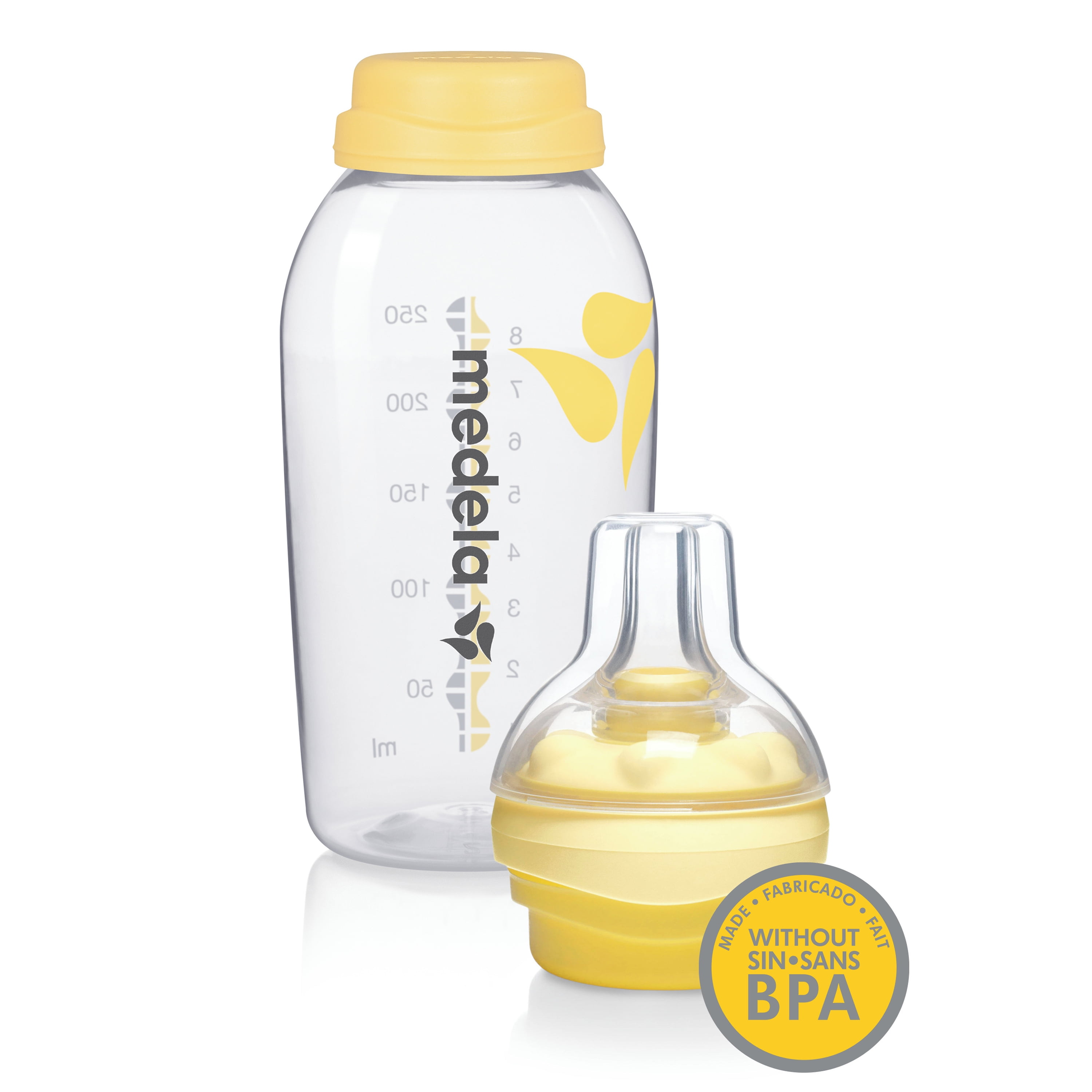 Medela Calma Bottle Nipple and Collection Bottles, Made without BPA,  Air-Vent System, 8oz / 250mL 