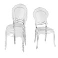 thumbnail image 1 of Princess Clear Acrylic Dining Chair with Armrest – Set of 4 Chic Transparent Dining Chairs, Sleek Acrylic Design with Armrests for Modern Dining Rooms, 1 of 4