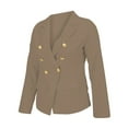 thumbnail image 3 of Duoif Womens Blazer Fashion Women's Autumn and Winter New Solid Color Temperament Casual Suit Short Coat Female Blazers for Women Business Casual Khaki XL, 3 of 7