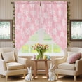 thumbnail image 5 of Swag Curtains Valances for Windows, Pink Christmas Snowflakes Short Kitchen Window Curtains Over Sink, White Winter Snow Cafe Curtains Panel Set Of 2,Rod Pocket, 63 Inches Length, 5 of 9