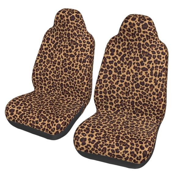 Vsdgher Leopard Printed Automotive Seat Covers for Cars Trucks and SUVs – Car Seat Covers for Truck Seat Protectors Set of 2