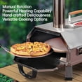 thumbnail image 2 of Silver Pizza Oven Outdoor 12", Portable Semi-Automatic Rotatable Pizza Ovens, Stainless Steel Wood Fired Pizza Maker with Built-in Thermometer Pizza Cutter Carry Bag for Backyard Outside Camping, 2 of 9