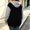 thumbnail image 6 of Women's Color Block Zip Up Hoodie Jacket Plus Size Casual Long Sleeve Sweatshirt with Side Pockets for Fall Winter, 6 of 7