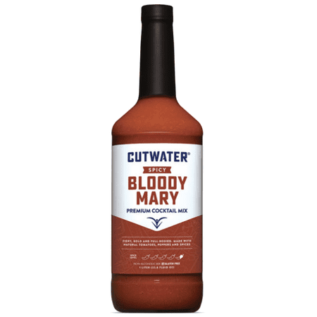 Cutwater Spicy Bloody Mary Mix - 1L Bottles- 25 Calories Fat-Free - Full-Bodied Flavorful Mixer