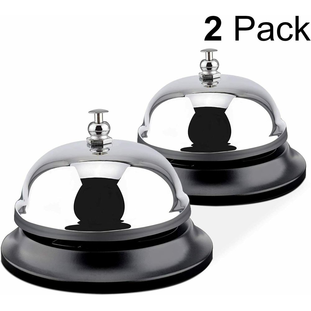 2 PK Call Bell AllMetal Construction Desk Bell Counter bell Service for Hotel Bank and pets