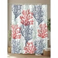 thumbnail image 4 of Fsddascl Red Navy Blue Coral Coastal Shower Curtain Set - 54" x 78" Washable Bathtub Curtain with 12 Hooks, Summer Beach Seaside Nautical Waterproof Fabric Stall Shower Curtains for Bathroom/Bathtub, 4 of 6