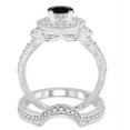 thumbnail image 3 of 1.5 Carat Black Diamond Moissanite Antique Halo Bridal Set Engagement Ring On 10K White Gold, Promise Ring, Anniversary Ring, 3 of 3