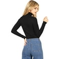 thumbnail image 3 of Ambiance Apparel Juniors Ribbed Long Sleeve Turtleneck Top (Large, Black), 3 of 3
