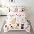 thumbnail image 2 of Homewish Kawaii Dog Lover Bedding Comforter Set 7pcs for Kids, Pink Cartoon Dalmatian Queen Bedding Sets, Funny Pug Animal Reversible Queen Sheet Sets, Luxury Bedroom Decor, 2 of 7