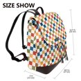 thumbnail image 2 of Easygdp Floral Checkerboard Mochila de Cuero para Mujeres, Bolso de Hombro, Bolsos de Mano de Moda para Trabajo y Viajes, 2 of 4