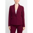 thumbnail image 2 of Le Suit Notched Collar One Button Jacket with Button Hook Zipper Closure Pockets Crepe Pants Suit (T-CABARET / 8P, 2 of 18