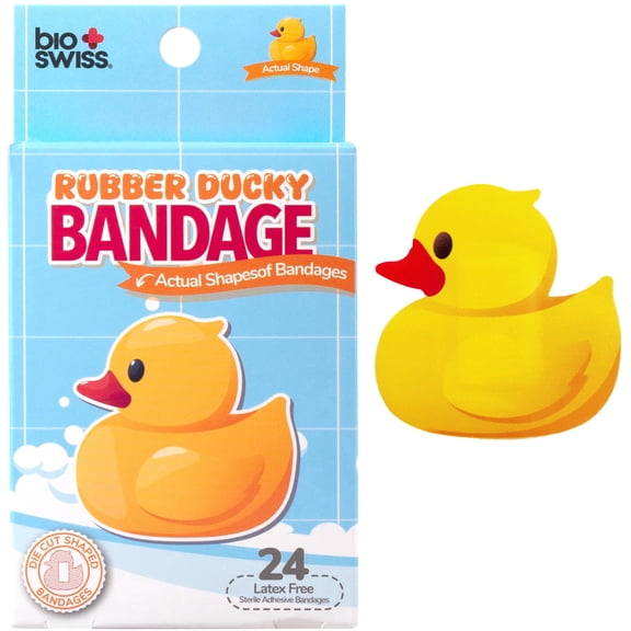 BioSwiss Rubber Ducky Bandages, 24 Count