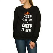 Juniors' Creep It Real Graphic Crewneck Pullover