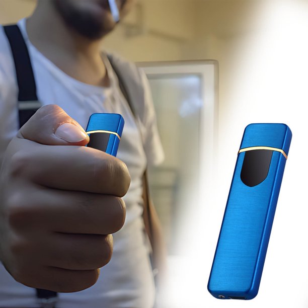 Encendedor sin llama recargable USB | Inducción de pantalla | Encendido a prueba de viento de doble inclinación | Batería de litio | Carga USB rápida | Delgado Portátil | 8.3x2.2x0.8cm | Sin butano
