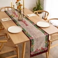 thumbnail image 3 of Red Plaid Christmas Table Runner 120 Inches Long Farmhouse Dress Scarves, Xmas Snowflake Botanical Poinsettia Wooden Dining Tablerunner for Coffee Table/Kitchen Island/Party Décor, 13" x 120", 3 of 8