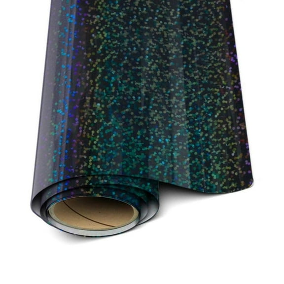 Siser Holograhic Vinyl -Black HTV - 20"x 1 yard (36" total) Iron On Vinyl Heat Transfer Vinyl