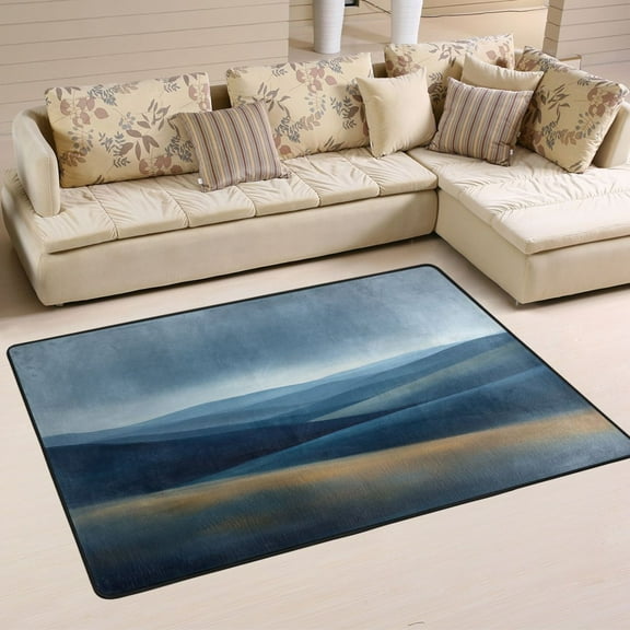 Abstract Landscape Soft Polyester Area Rug 36''x24'', Non Slip, Memory Foam, Water Absorbent