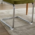 thumbnail image 4 of Hassch Mid Century Modern Dining Chairs Set of 2, Accent Kitchen Side Chairs with Natural Cane Back, Velvet Upholstered Padded Seat, and Stainless Chrome Cantilever Base (Olive Green), 4 of 9