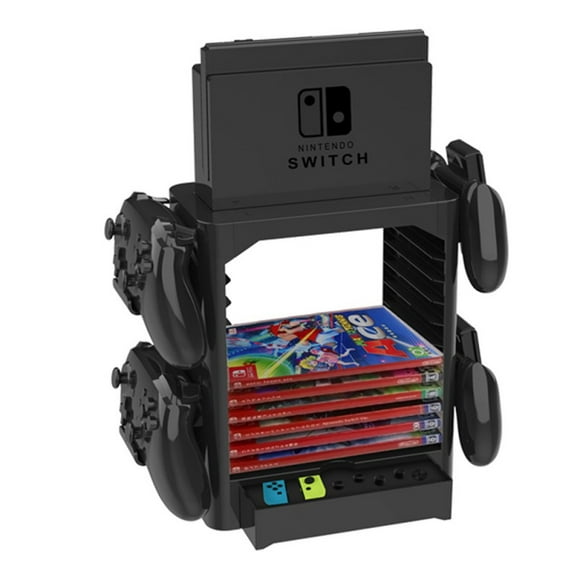 Tour de Stockage de Jeu pour Nintendo Switch - Support de Disque de Jeu Empilable et Organisateur de Contrôleur Compatible avec Nintendo Switch et Accessoires