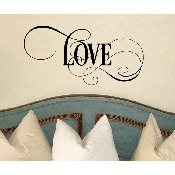 Love: ( Fancy ) Wall or Window Decal ~ 13" x 26" (Black)