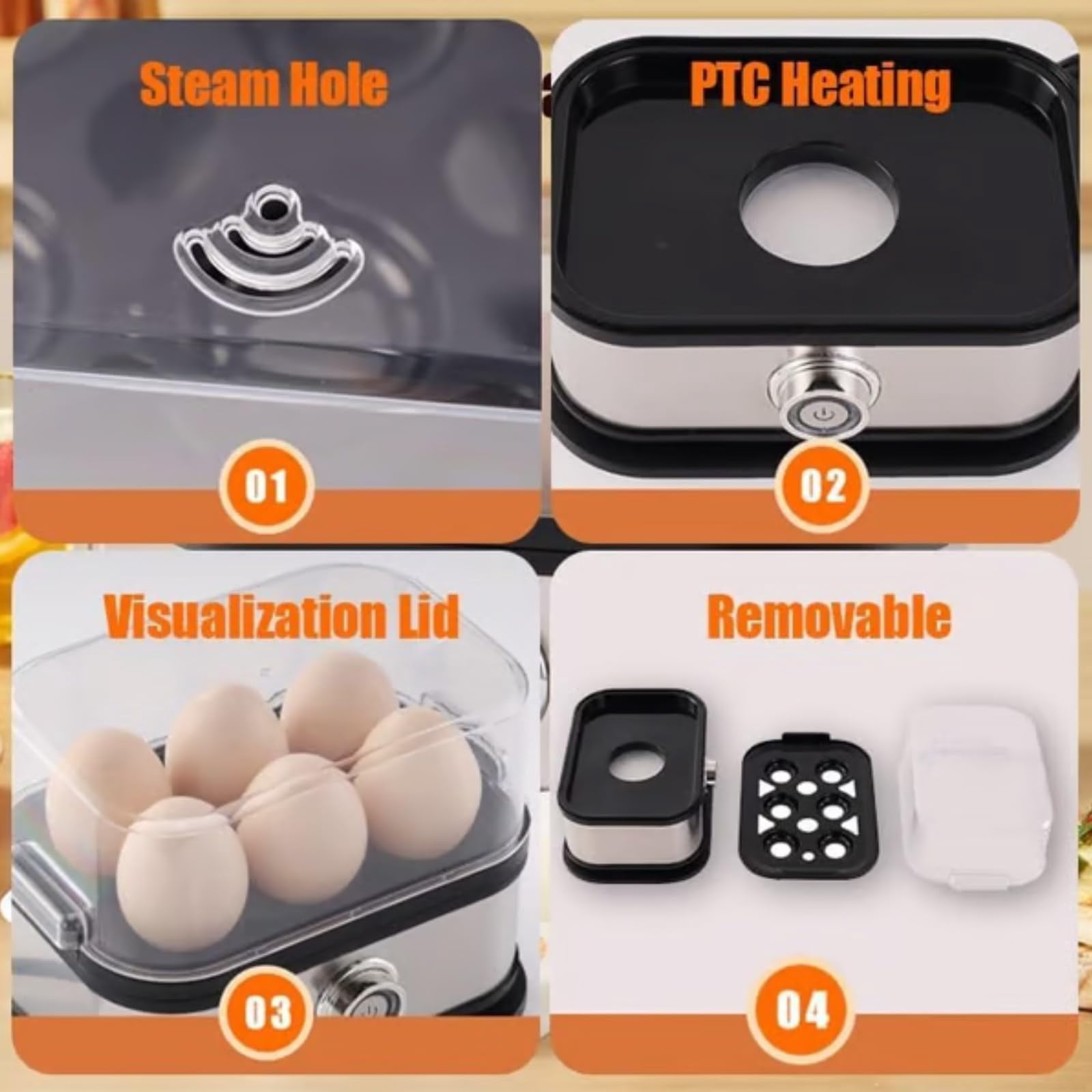 Smart Egg Cooker with Auto Shut, Electric Rapid Egg Boiler for 6 Eggs, Effortless Egg Cooking with the Ultimate Stainless Steel Egg Cooker for Hard/Soft/Medium Boiled, Poached, Scrambled